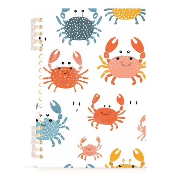 Crabs Spiral Journal Notebook College Ruled Notebook 8.3" x 5.7" A5 Lined Thick Paper Page