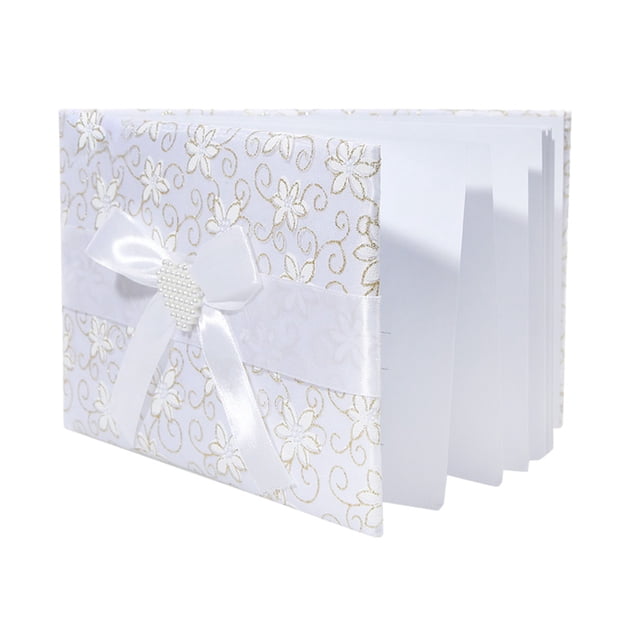 Shisuyan 1PC European Style Attendance Book Rhinestone Flower Guest Sign Book Wedding Party Supplies Delicate Business Guest Signature Book for Party Use