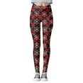 thumbnail image 2 of Christmas Leggings for Women 2025 High Waisted Festive Graphic Stretchy Tights Holiday Yoga Pants, 2 of 5