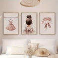thumbnail image 4 of 2D FIat, 3pcs Ballet Dancer Canvas Wall Art Set - Modern and Artistic Decor Style, Classic Portrait Theme, Frameless, Suitable for Pink Watercolor Ballet Print with Bow and Shoes, Wall Decoration, 2, 4 of 4