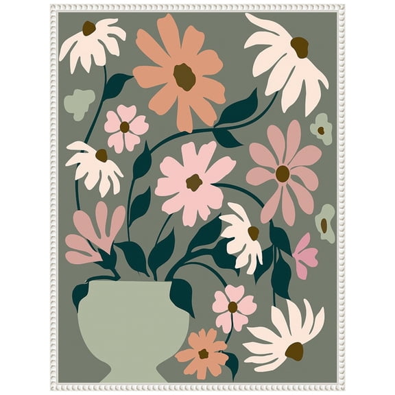 Amanti Art Vase of Wildflowers Framed Canvas Wall Art Print