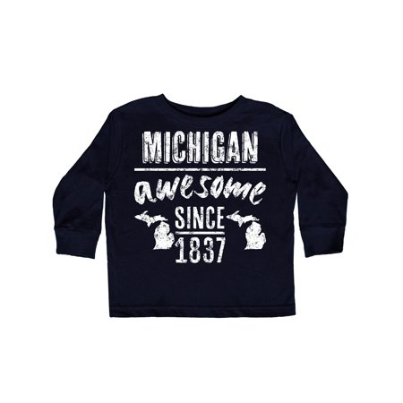 

Inktastic Michigan Awesome Since 1837 Gift Toddler Boy or Toddler Girl Long Sleeve T-Shirt