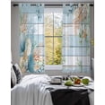 thumbnail image 3 of Blue Beach Coastal Sheer Curtains 54 Inch Length 2 Panels Set for Living Room/Bedroom, Summer Nautical Coral Shell Botanical Vintage Kitchen Curtains Grommet Curtains Window Treatments 42"x54"x2, 3 of 7
