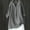 Gray, variant on 2025 Summer Tops For Women V Neck Long Sleeve Loose Button Cotton And Linen Tunic Summer Oversize Blouse Tops Green XL