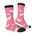 thumbnail image 2 of Goofa Yoga Unicorn Printed Men's Crew Socks, Soft Durable Breathable Moisture-Wicking with Odor Control Cotton socks, 2 of 9