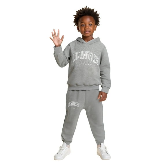 Kids Fashion Sweatshirt Set Long Sleeve Solid Tracksuit Pullover Hoodie and Jogger Sweatpants 2 Pcs Warm Fall Winter Clothes Teenage Girl Clothes 3-4 Years Cute Boy Girl Clothing