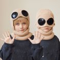 thumbnail image 4 of YAOBAMM Chapeau pour Enfants avec Lunettes Automne Hiver Chapeau pour Enfants Décor Tricoté Épais Chaud Doux Haute Élasticité Protection Complète Résistant au Froid, 4 of 7