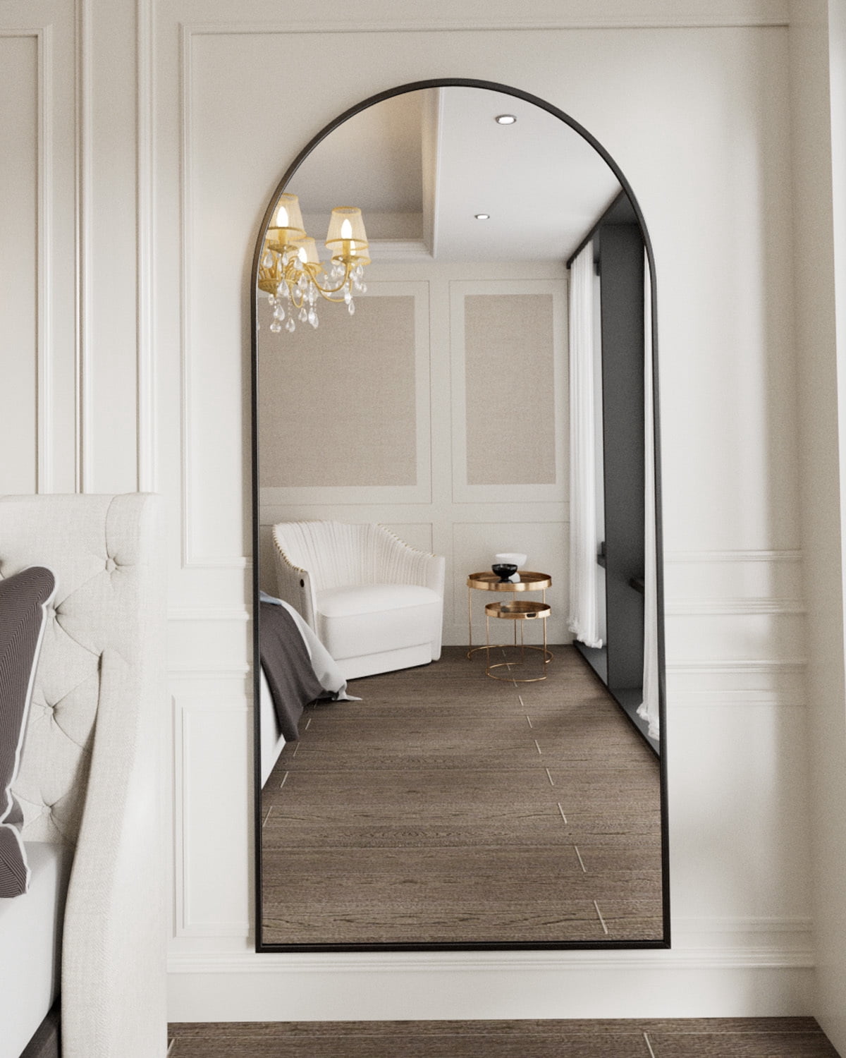 Anyrose 71" x 30" Arched Full Length Mirror Dressing Mirror Wall Mounted,Black