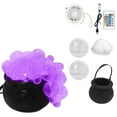 thumbnail image 4 of Vggrvlo Halloween Decorations Outdoor Indooor DIY Bubbling Cauldron with color-changing Lights Black Plastic Cauldron with Remote Control for Porches Yards Gardens Lawn, 4 of 9