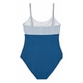 thumbnail image 4 of WhouRiu Big Girls High Waist Swimsuit Straps Cut Out Bikini with Padded Children Resort Pool Hot Spring Beach Swimwear Blue,Size 11-12 Y, 4 of 5