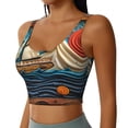 thumbnail image 2 of Fotbe Whimsical Sailboat Ocean Art Sujetador Deportivo Largo sin Aros para Mujer con Almohadillas y Soporte Medio, Transpirable y Absorbente, Camiseta Tipo Chaleco o Tank Top-Small, 2 of 8
