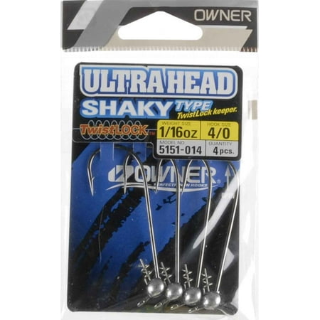 UPC: 0054831090167 | Owner 5151-014 Ultrahead Shaky Jighead 1/16 oz 4/0 Hook Black