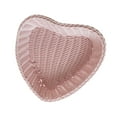 thumbnail image 2 of Cesta de almacenamiento en forma de corazón, cesta tejida a mano, plato para dulces, contenedor de almacenamiento multiusos, cesta de fruta de ratán Rosa, 2 of 8