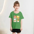 thumbnail image 2 of Chemises Filles Mode Personnalité Imprimé Col Rond Manches Courtes Tee Été Décontracté Ample Hauts Filles Vert 12 Ans-14 Ans, 2 of 5
