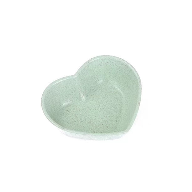 Nvzi Soy Sauce Dish,4Pcs Sauce Small Bowls,Dip Bowls,Sauce Dish,Small Bowls for Side Dishes Sushi Sauce,Wheat Straw Dishes Bowl Mini Appetizer Plates-Heart Green