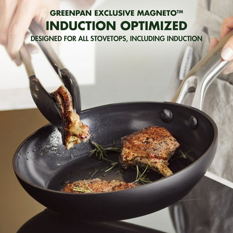  GreenPan Evolution Hard Anodized Advanced Healthy Ceramic  Nonstick, Frying Pan Set, 3 Piece, PFAS-Free, Induction,Oven Safe, Pine  Green: Home & Kitchen