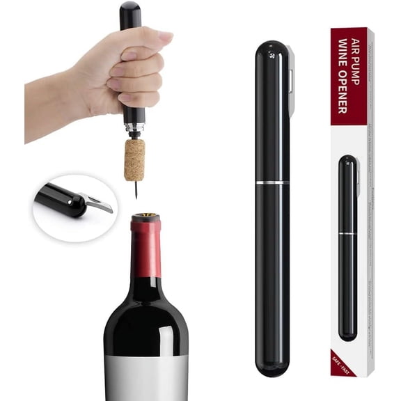 QenASHaing Wine Bottle Opener, Air Pressure Wine Corkscrew With Cutting Wine Bottle Foil Knife, Effortlessly Open Wine Bottles Without Damaging Corks, Easy-to-Use