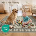 thumbnail image 4 of ODIKA 2'x3' Ultra-Soft Accent Mat, Foyer Boho Faded Vintage Ornamental Framing Border Entryway Beige None Washable, Bare feet friendly, Easy Care Indoor rug for Bedside, Footrest, 4 of 7