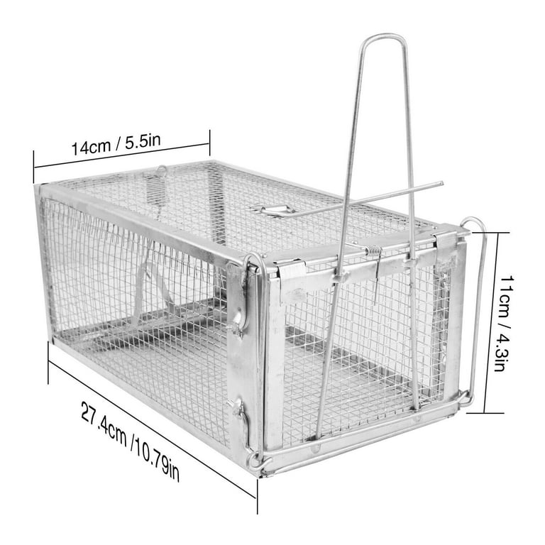Gustave Rat Trap Cage Small Live Animal Pest Rodent Mouse Control Bait Catch, Pest Trap Cage, Mouse Trap, Humane Live Cage Rat Mouse Trap -11*5.5*4.3