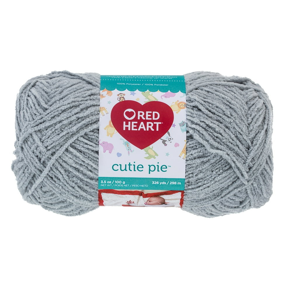 Red Heart Cutie Pie Yarn, Koala, Gray, Polyester, 100g,