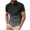 thumbnail image 2 of Otvok Men's T-Shirts Short Sleeve Casual Button Turn Down Collar Tee Summer Shirts, 2 of 6