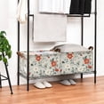 thumbnail image 3 of Yayeee Foldable Storage Basket for Shelves with Handles Waterproof Cloth Bins, Red and White Floral Pattern, 3 of 7