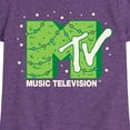 thumbnail image 3 of MTV - Logo Christmas Tree - Toddler & Youth Girls Short Sleeve Graphic T-Shirt, 3 of 5