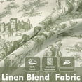 thumbnail image 3 of DriftAway Toile Linen Lined Valance Double Layer Thermal Room Darkening Blackout Window Valance Curtain Pattern Single 14 Inch Loden Green, 3 of 8