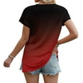 thumbnail image 4 of Red Women's Short Sleeve T-shirt, Womens Summer Daily Casual V Neck Shirts Short Sleeve Tops Blouses Loose Fit Shirt,Women's Short sleeve T-shirt M, 4 of 5
