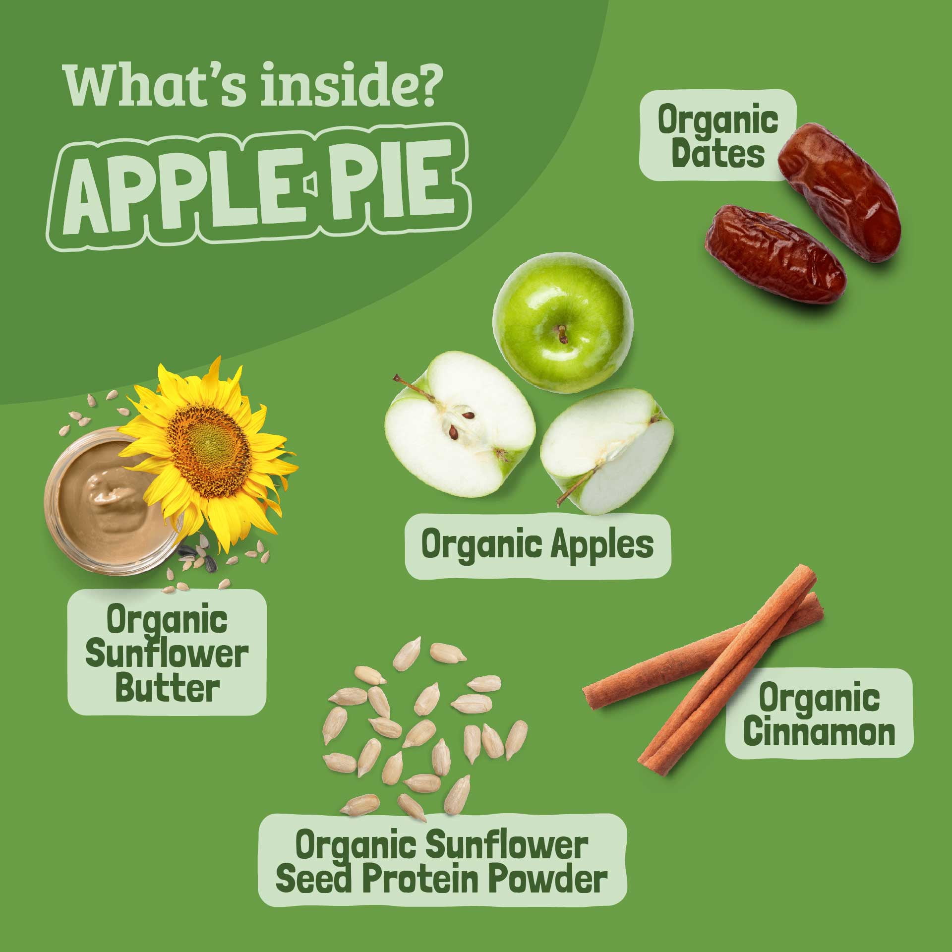 Skout Organic Apple Pie Kids Snack Bars (18 Pack) | Organic Snacks for Kids | School Snacks & Lunch Snacks | No Refined Sugar | Vegan | Gluten, Dairy, Peanut, Seed Oil Free
