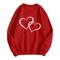 thumbnail image 4 of Tiweut Round Neck Sweatshirt for Women Oversized Valentine Heart Print Hoodless Sweatshirt Long Sleeve Pullover Blouse, 4 of 4