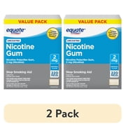 (2 pack) Equate Uncoated Nicotine Gum 2 mg, Original Flavor, 220 Count – Stop Smoking Aid