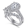 thumbnail image 2 of Geometric Ring for Women Silver Vee Shaped Ring Simulated Diamond Wedding Rings Design Rings European American, 2 of 3
