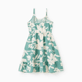 thumbnail image 4 of PatPat Family Matching Leaf Print Green Short-sleeve Shirt or Sling Shirred Dress Set, 4 of 8