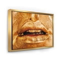 thumbnail image 3 of Designart 'Close Up Of Female Lips With Bright Golden Makeup' Modern Framed Canvas Wall Art Print, 3 of 5