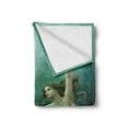 thumbnail image 2 of Mermaid Soft Flannel Fleece Throw Blanket, Computer Graphics of Mermaid Underwater Life Picture Dreamlike Design, Cozy Plush for Indoor and Outdoor Use, 60" x 80", Jade Green Teal Ivory, by Ambesonne, 2 of 6