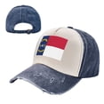 thumbnail image 7 of Men Women North Carolina Flag Distressed Twill Cotton Baseball Cap Vintage Adjustable Dad Hat, 7 of 7