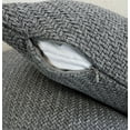 thumbnail image 4 of Aiking Pack of 2 Soft Decorative Knitted Double-Cable Sweater Cozy Throw Pillow Covers, 14x26 inch, Gray, 4 of 6