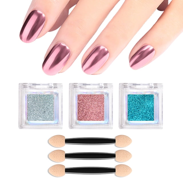 Polvo de uñas con efecto espejo metálico, pigmento holográfico aurora camaleón, gel para decoración de uñas, polvo de espejo mágico sólido