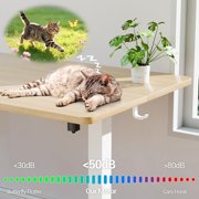 Veken 55 Inch Large Electric Standing Desk, Gaming Table, Nature | Height Adjustable Sit Stand Up Computer Tables for Home Office, Study , Writing, Suit students, employees and group work