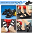 thumbnail image 4 of Cyiecw Mens Womens Double Buckle Slides Adjustable EVA Flat Slippers Summer Slip On Slide Sandals, 4 of 7