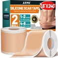 thumbnail image 1 of Cinta de silicona Arme para cicatrices, láminas de silicona de 4 x 61 cm (2 rollos de 6 m), láminas de grado médico para eliminar cicatrices quirúrgicas, tiras reutilizables para abdominoplastia, cesá, 1 of 7