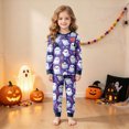 thumbnail image 2 of Cdudpw Toddler Girl Halloween Pajamas Sets Halloween Print Tops Pants Sleepwear Kids Girls Nightgown Outfits(A008-Hot Pink), 2 of 9