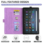 TECH CIRCLE Case for All-New Amazon Fire HD 10 Tablet 13th Generation 2023 10.1,HD 10 & 10 Plus Tablet 11th Generation 2021 Cover,Multi-Angle Stand Slim Folio Shockproof Protective Wallet Case,Purple