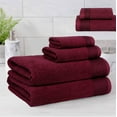 thumbnail image 4 of GLAMBURG Ultra Soft 6 Pack Cotton Towel Set, Contains 2 Bath Towels 28x55 inch, 2 Hand Towels 16x24 inch & 2 Wash Coths 12x12 inch, Compact Lightweight Quickdry Towel Set for Everyday use - Burgundy, 4 of 8
