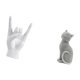 thumbnail image 5 of Estatua del gesto de la roca,Figuras de estatuas de dedos con gestos de música rock,Esculturas de resina creativas y modernas para estantes,Figura de escritorio,Estatua de gato,linda, 5 of 8