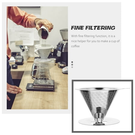 

Frcolor Coffee Filter Stainless Funnel Steel Over Pour Dripper Maker Cup Paperless Maker Glass Dripper Filters Filter Filters