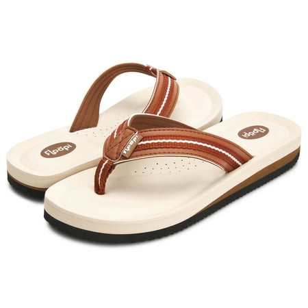

Floopi Women s Summer Thong Sandals Comfort Heel Cushion Molded EVA Isole for Support-Soft Jersey Lining Non Slip Soles Flip Flops