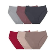 Fruit of the Loom Women's Microfiber Hi-Cut Underwear, 6 Pack, Sizes M-3XL
