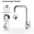 thumbnail image 5 of 360° Swivel Kitchen Faucet Brushed Stainless Steel Single Handle High Spout Kitchen Mixer Tap, 5 of 5